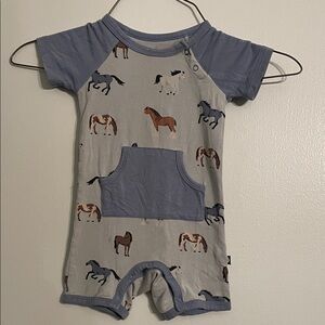 Kyte Horse Print Baby Romper 6-13 mo